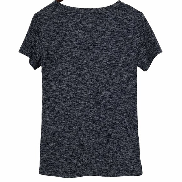 LIKE NEW Nike Dry Fit Scoop Neck Heathered Black/Gray SS Top XS - Picture 3 of 6
